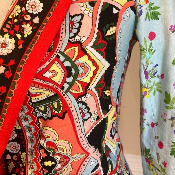 ALICE AND OLIVIA Nate Euphoria Paisley Floral Print Linen Blazer Jacket - Picture 12 of 16